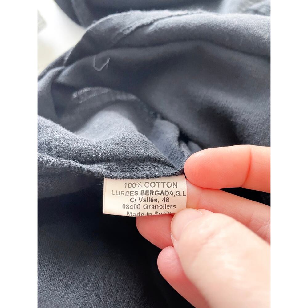 Women's Lurdes Bergada Faded Black Cropped Cotton Button Down Size Large - Picture 6 of 6